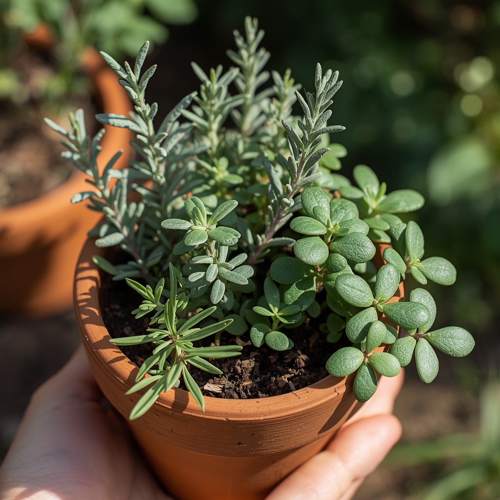 Lazy Herb Pot: Mediterranean Herbs